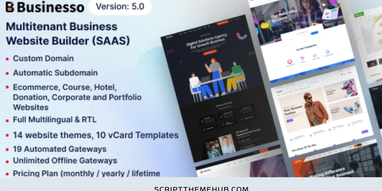 Business Website Builder SAAS (Multitenancy) – Businesso v5.0  (nulled)
